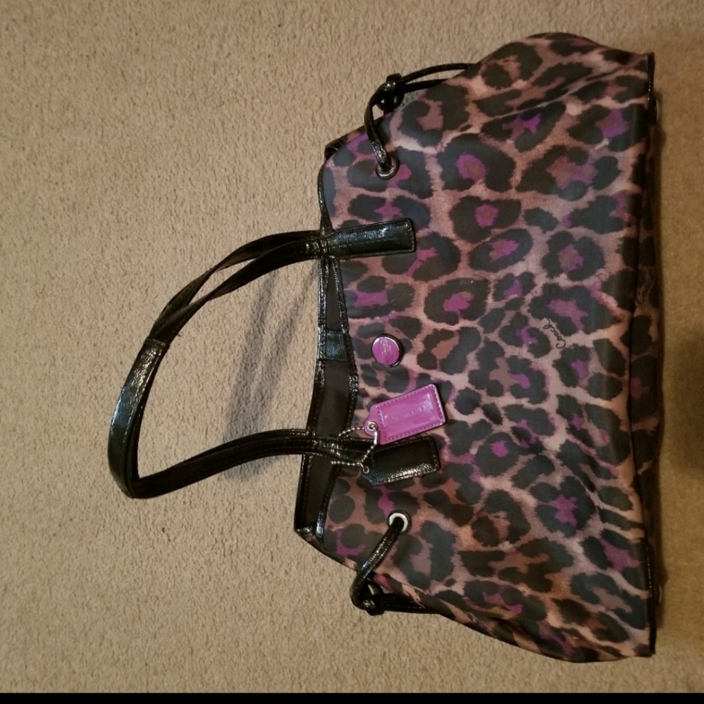 Leopard coach purse